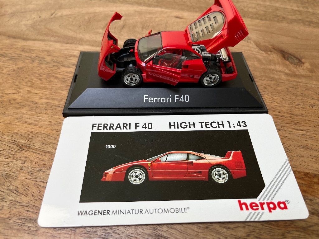 Ferrari F40 schaalmodel 1:43 - Herpa Wagener Miniatuur, Ophalen of Verzenden, Zo goed als nieuw, Auto, Overige merken