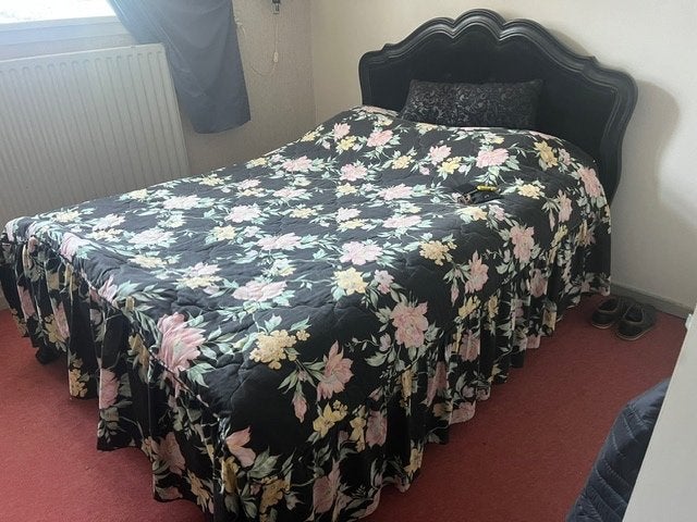 bed, Ophalen, Zwart, Tweepersoons, 190 cm of minder