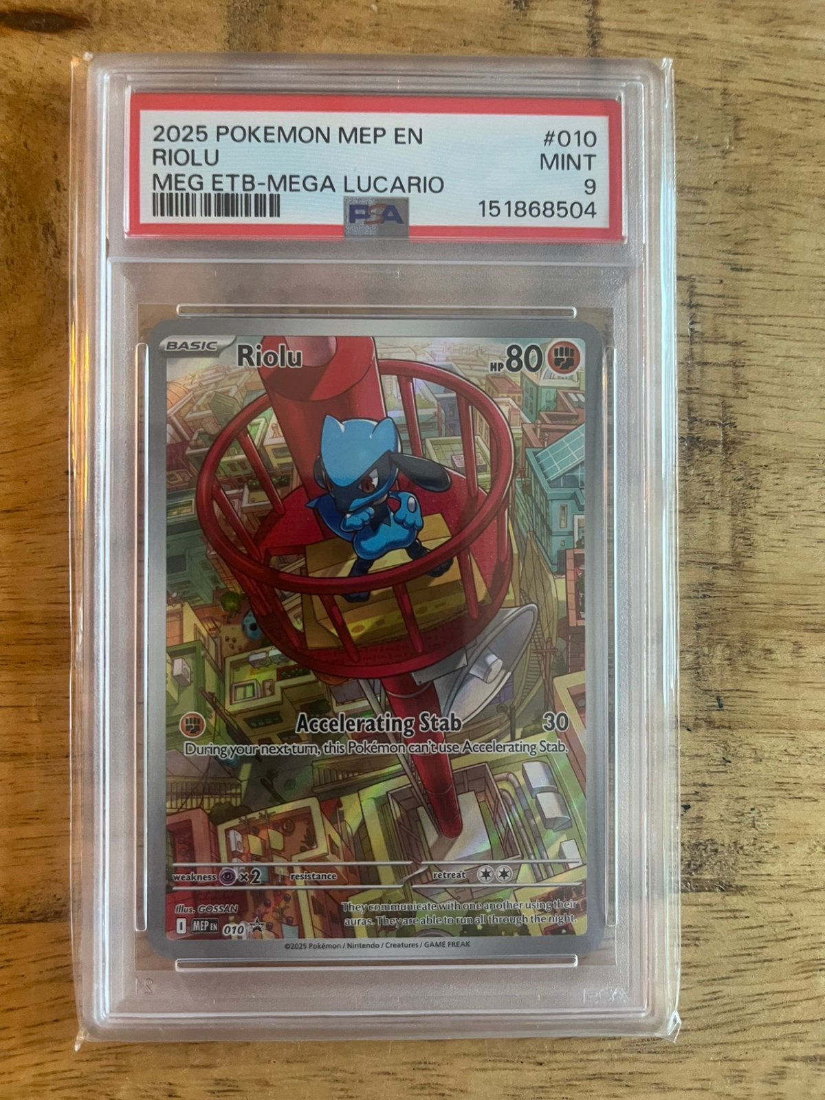 Riolu PSA 9 - Mega Evolution Promo 2025, Ophalen of Verzenden, Zo goed als nieuw, Losse kaart