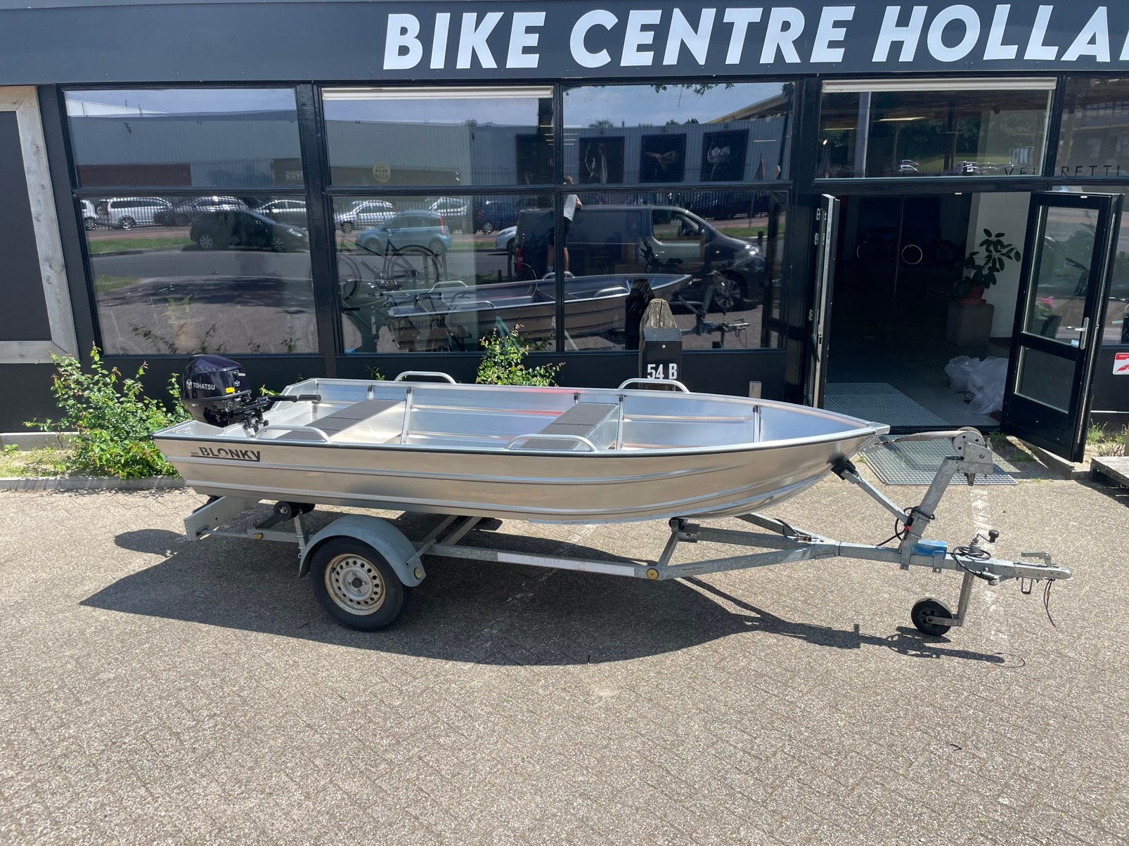 NIEUW: Aluminium visBoot Sloep 3.8M Blonky max 15PK VOORRAAD, 4 m, 15 pk, Viertaktmotor, Ophalen of Verzenden