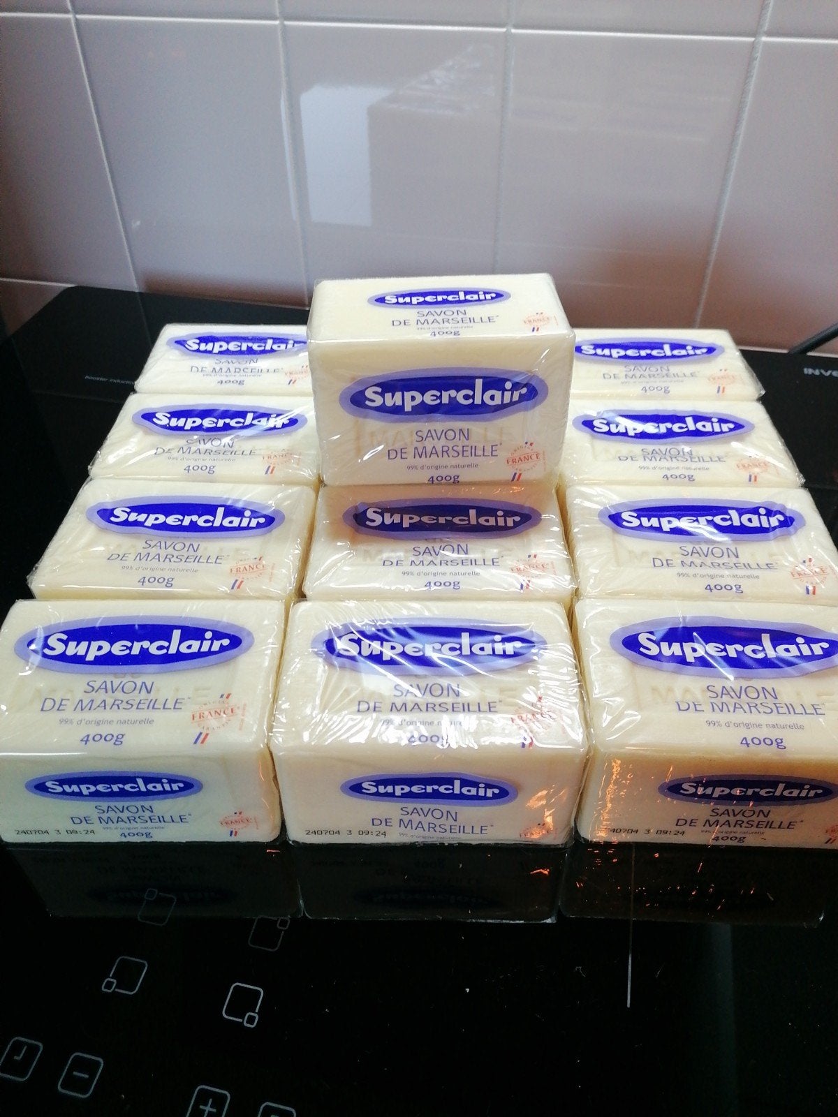 Superclair Savon de Marseille - 400g zeep 13 stuks, Ophalen of Verzenden, Nieuw, Bad & Douche