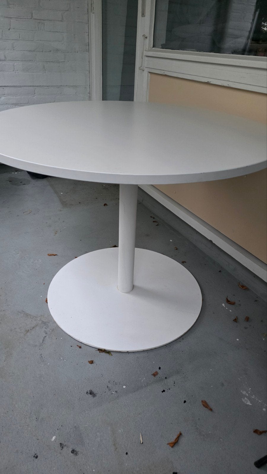 Witte ronde tuintafel, Ophalen, Gebruikt, Rond, Metaal