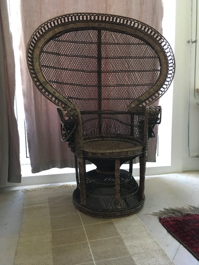 Rotan stoel, Huis en Inrichting, Stoelen, Ophalen, Bruin, 60’s 70’s, Riet of Rotan