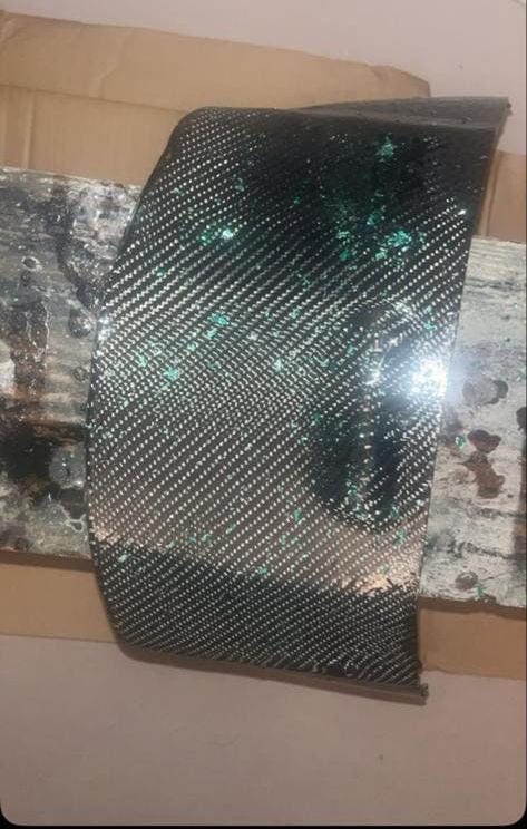 Geweven Carbon bougiekap met groenr Flakes Piaggio Zip (1:1), Ophalen of Verzenden, Gebruikt, Kap, Piaggio