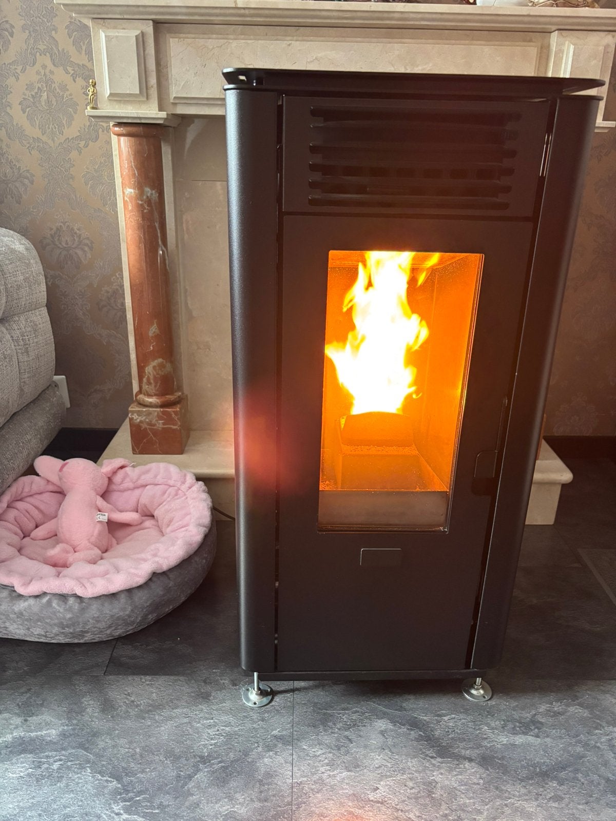 Palletkachel livin flame, Ophalen of Verzenden, Zo goed als nieuw, Gas, Gaskachel