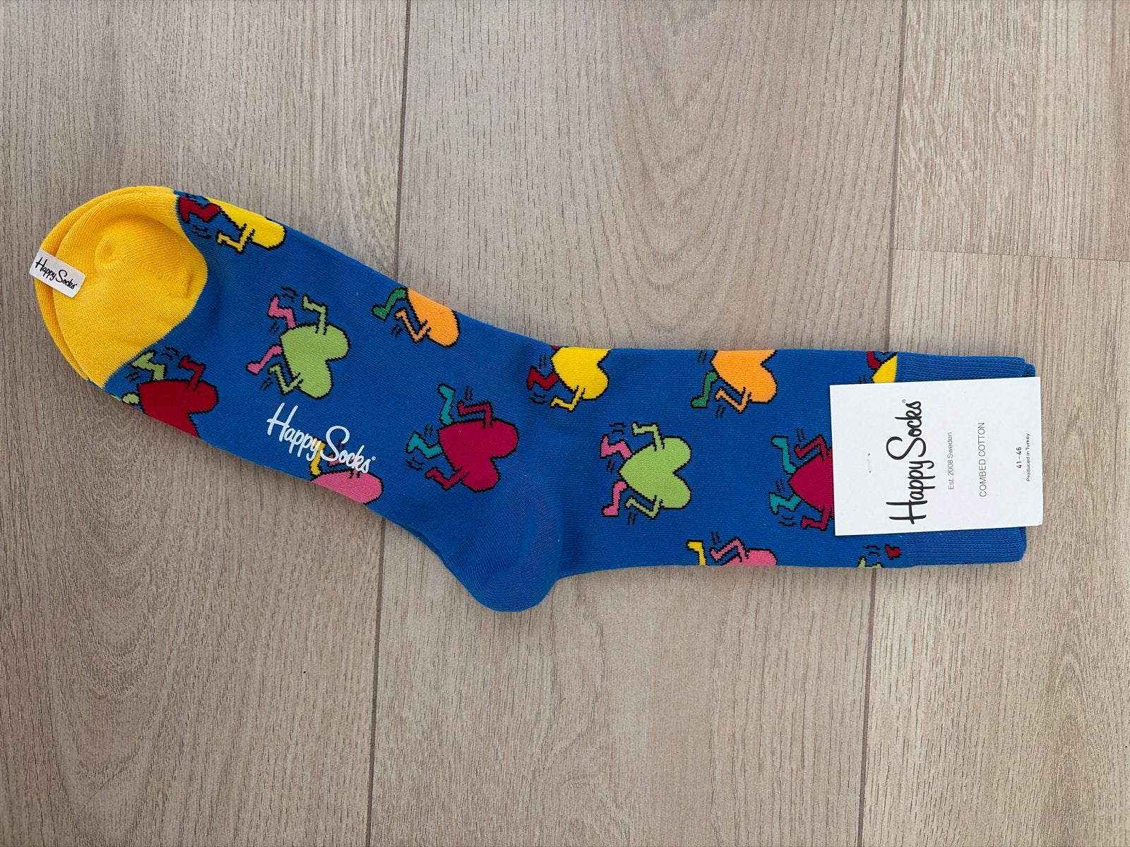 Happy Socks Keith Haring Dancing Hearts Sokken, Kleding | Heren, Sokken en Kousen, Verzenden, Nieuw, Maat 43 t/m 46, Blauw