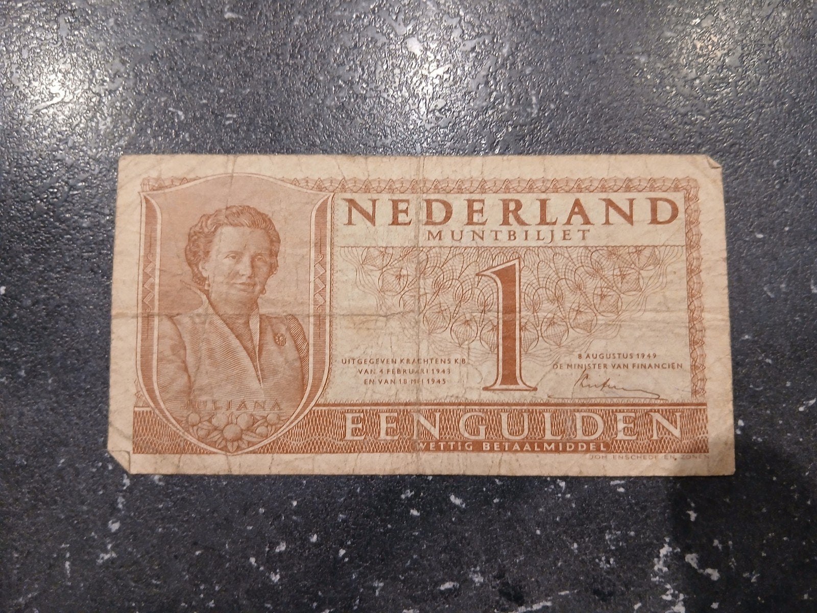 Nederlands Muntbiljet 1 Gulden - 1949, Ophalen of Verzenden, 1 gulden, Los biljet