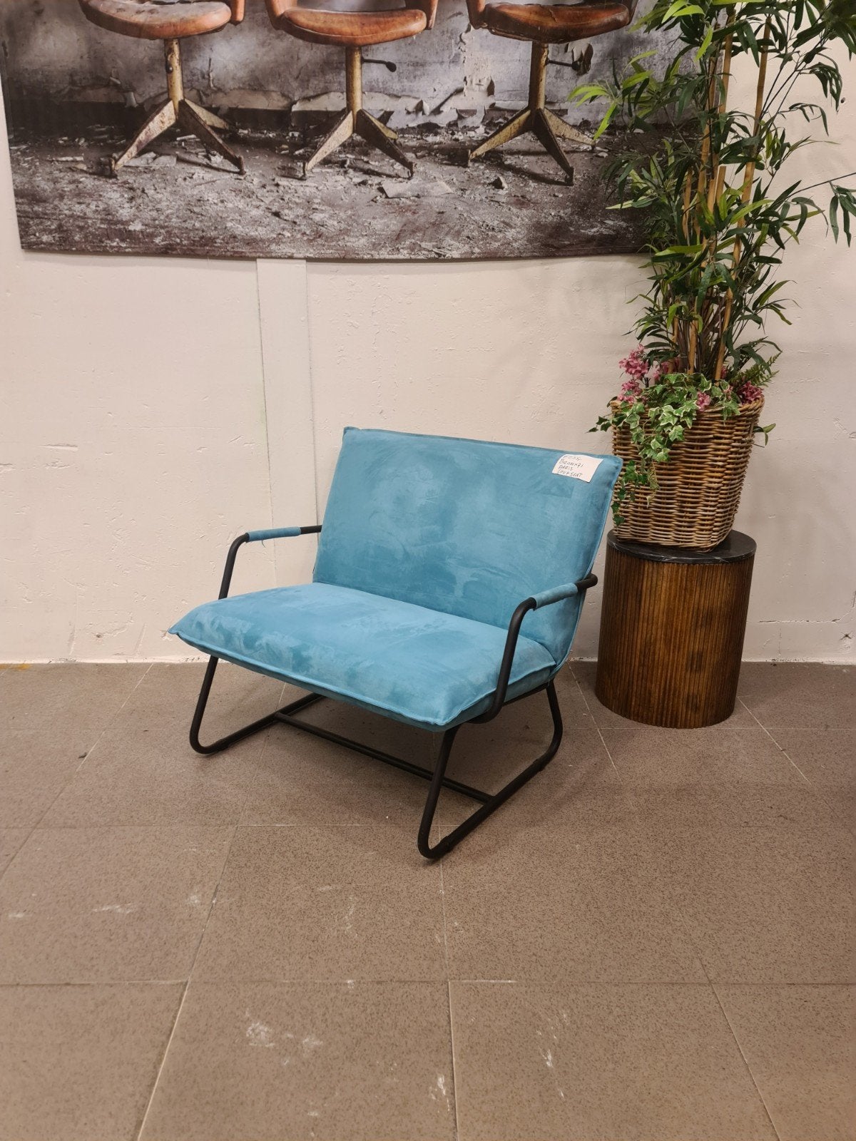 nieuwe bronx71 loveseat Paris semi velvet turquoise €145, Ophalen, Minder dan 50 cm, ., Nieuw