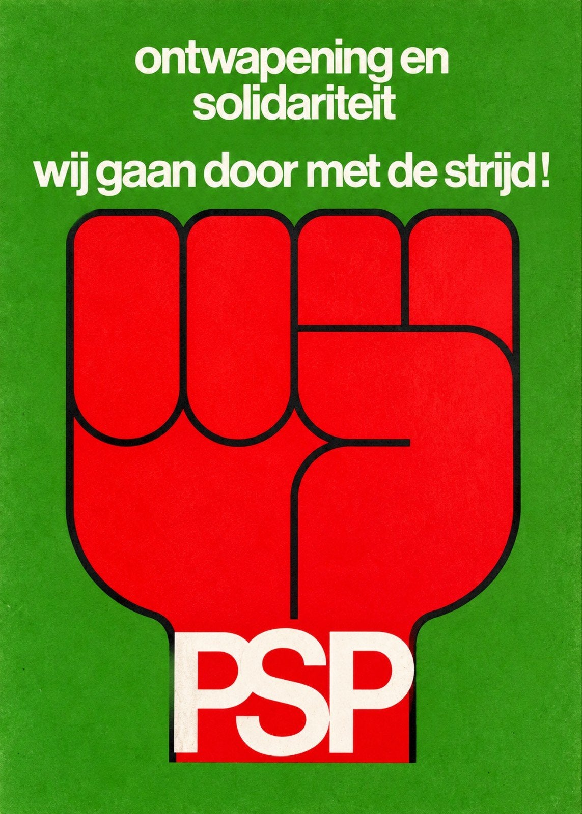 Vintage PSP Poster: Ontwapening en Solidariteit, Ophalen of Verzenden, A1 t/m A3, Overige onderwerpen, Rechthoekig Staand