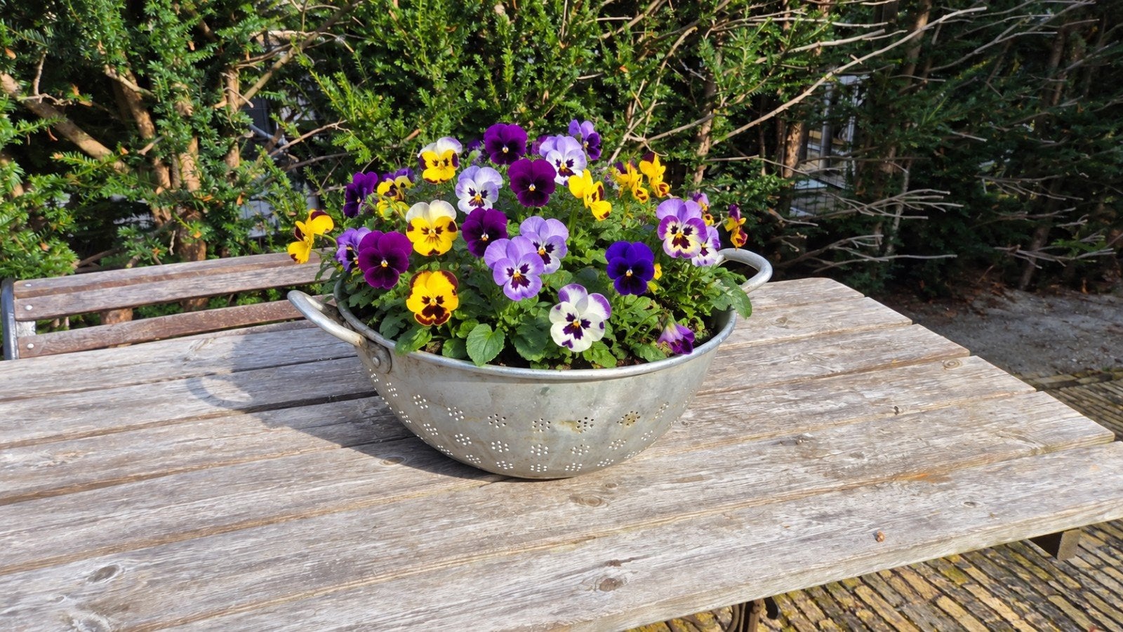 Groot vintage aluminium vergiet  ideaal als plantenbak /, Ophalen, Vintage, Gebruikt, Metaal