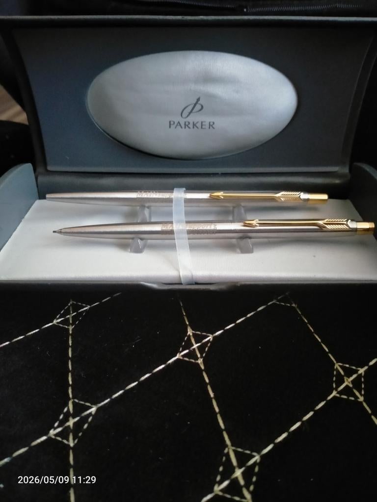 Parker Pennenset: Balpen en Vulpotlood in Doosje, Verzamelen, Pennenverzamelingen, Pennenset, Parker, Met doosje, Ophalen of Verzenden