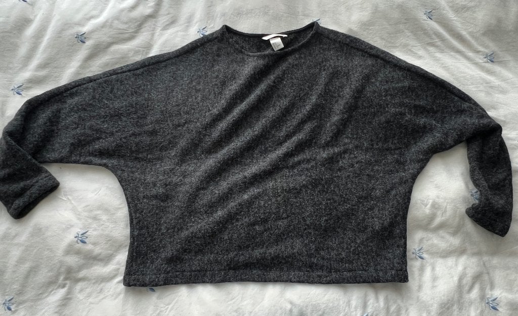 H&M Grijze korte trui met wijde mouwen  nieuw maat S, H&M, Nieuw, Ophalen of Verzenden, Maat 36 (S)