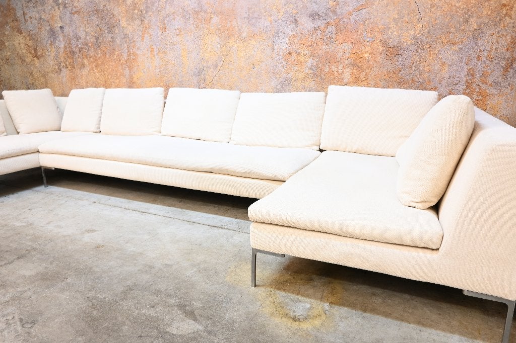 IZG Staat 2 fraaie stoffen B&B Italia Charles chaise longues, Gebruikt, 150 tot 200 cm, Tweepersoons, 75 tot 100 cm