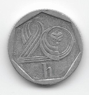 Tsjechië 20 haleru 1993 (b) KM# 2.1, Verzenden, Overige landen, Losse munt