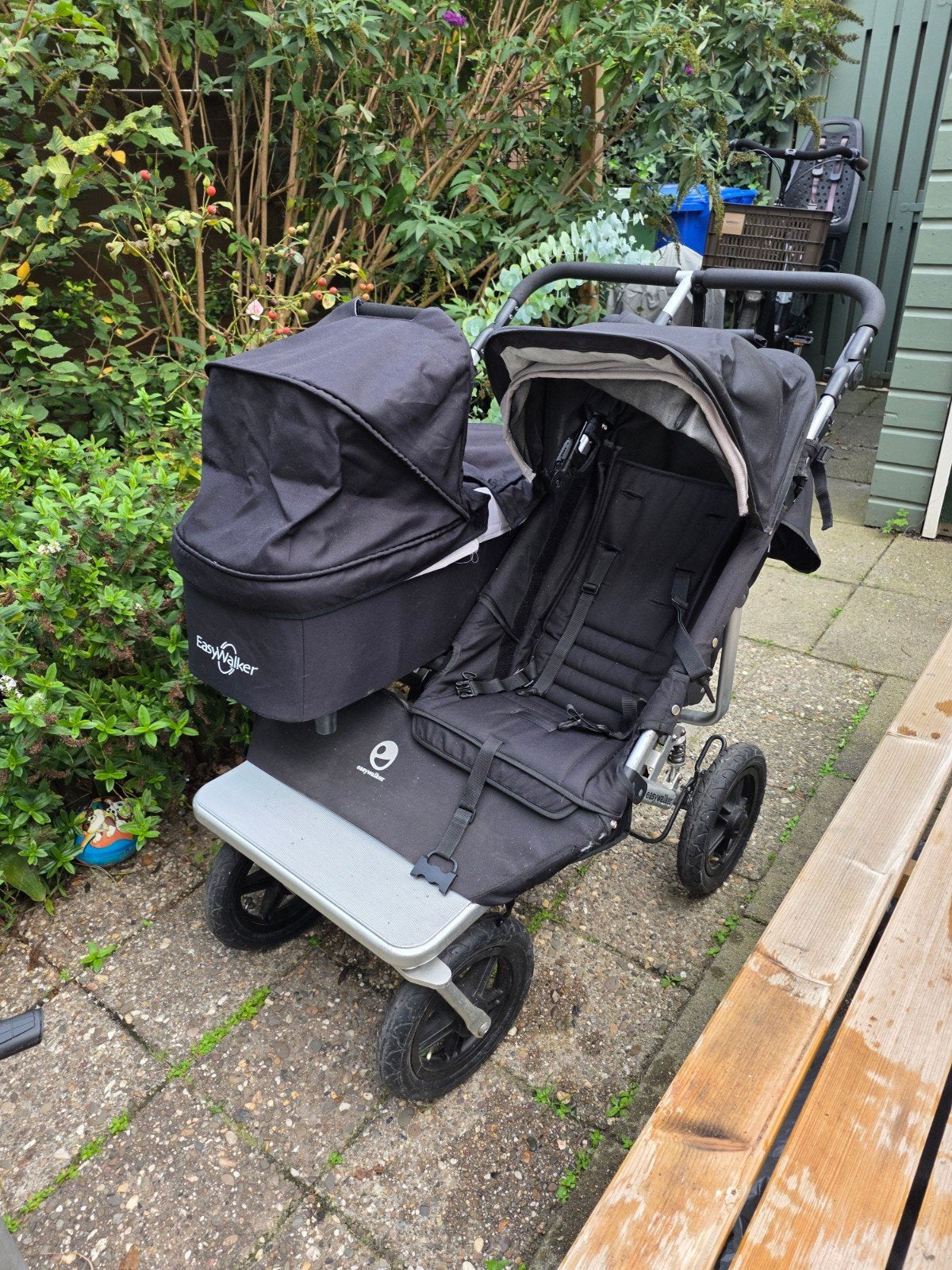 Easywalker Duo wagen met wieg en 2 buggy zitjes, Gebruikt, Ophalen, Overige merken, Duowagen
