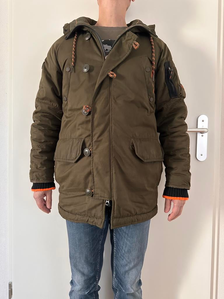 Groene parka Superdry maat S, Kleding | Heren, Jassen | Winter, Ophalen of Verzenden, Zo goed als nieuw, Maat 46 (S) of kleiner