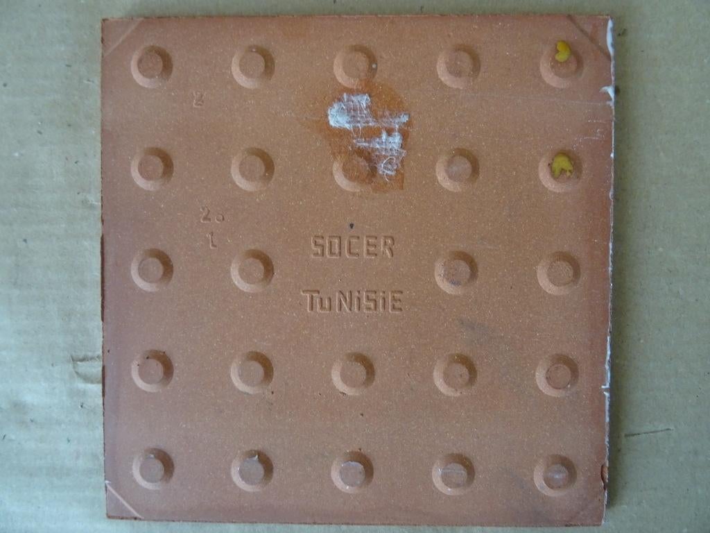 Vintage tegel met vissen vintage aardewerk tegel Tunesië, Ophalen of Verzenden