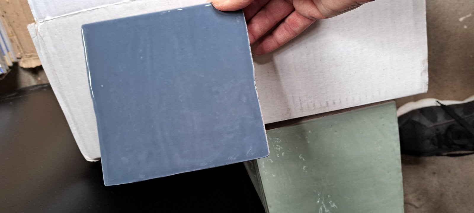 Restje blauwe handvorm tegels, Ophalen, Nieuw