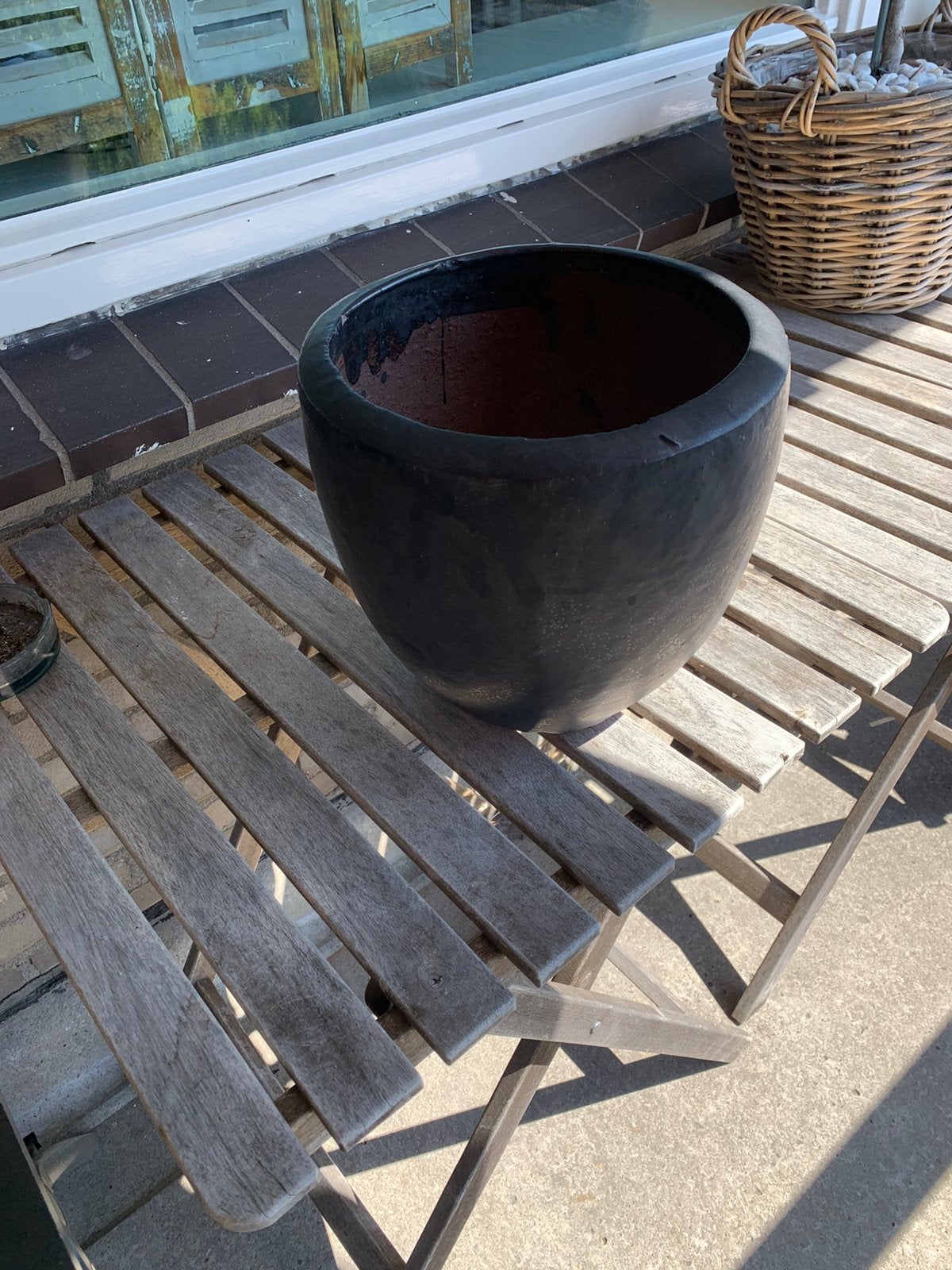 Prachtige zware pot, Ophalen, Steen, Minder dan 30 cm, Rond