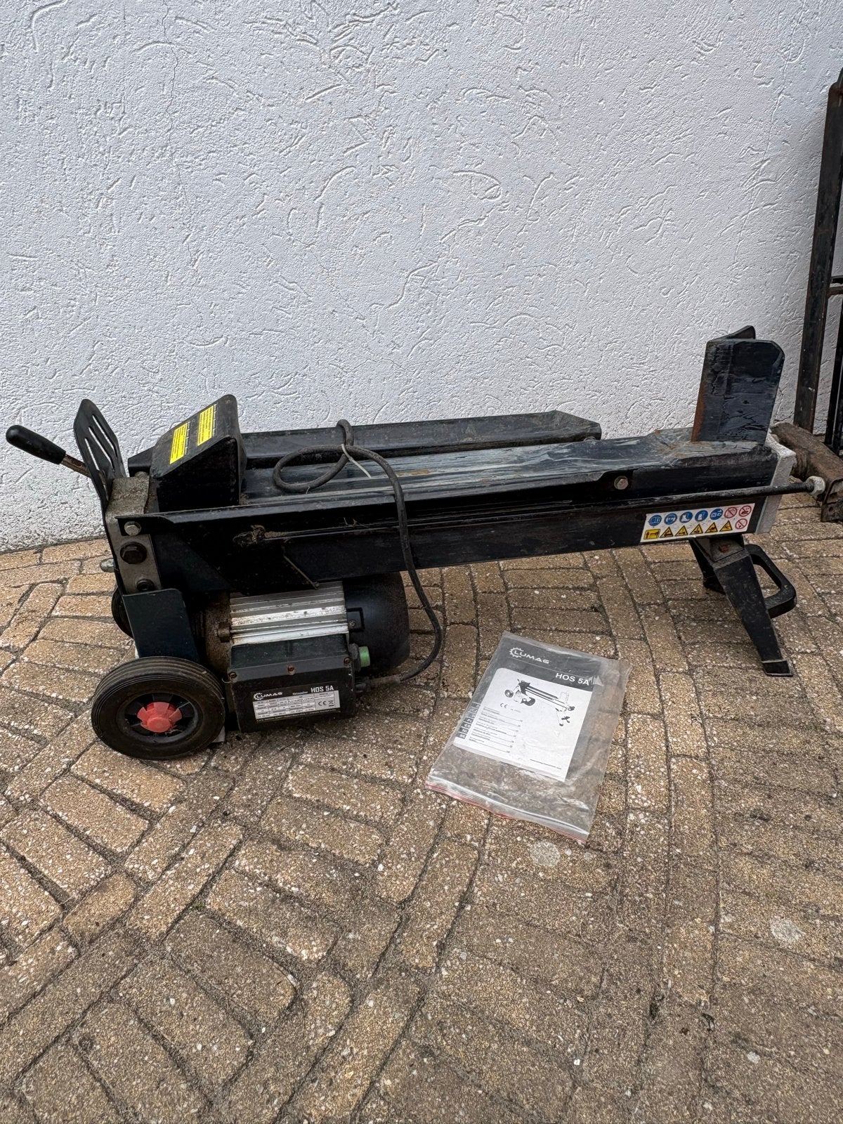 LUMAG HOS 5A Houtklover - Elektrisch, 5 ton, Ophalen of Verzenden, Gebruikt, Elektrisch, Liggend