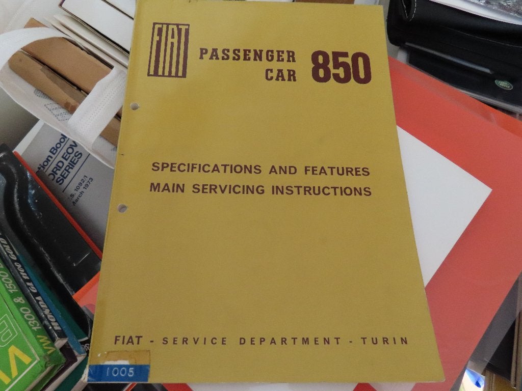Dealer werkplaatshandboek Fiat 850 1966, zeer mooi!, Ophalen of Verzenden