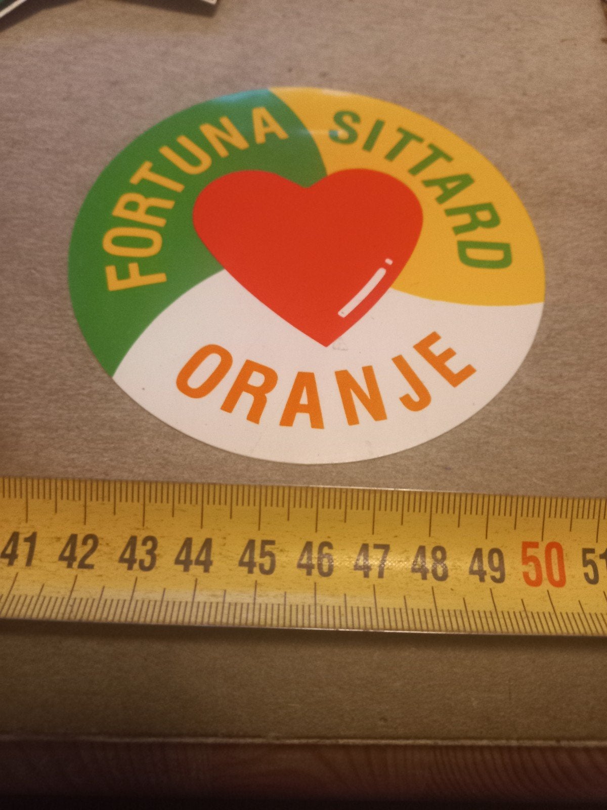 Fortuna Sittard Oranje Sticker - Voetbalclub, Ophalen of Verzenden, Zo goed als nieuw, Sport
