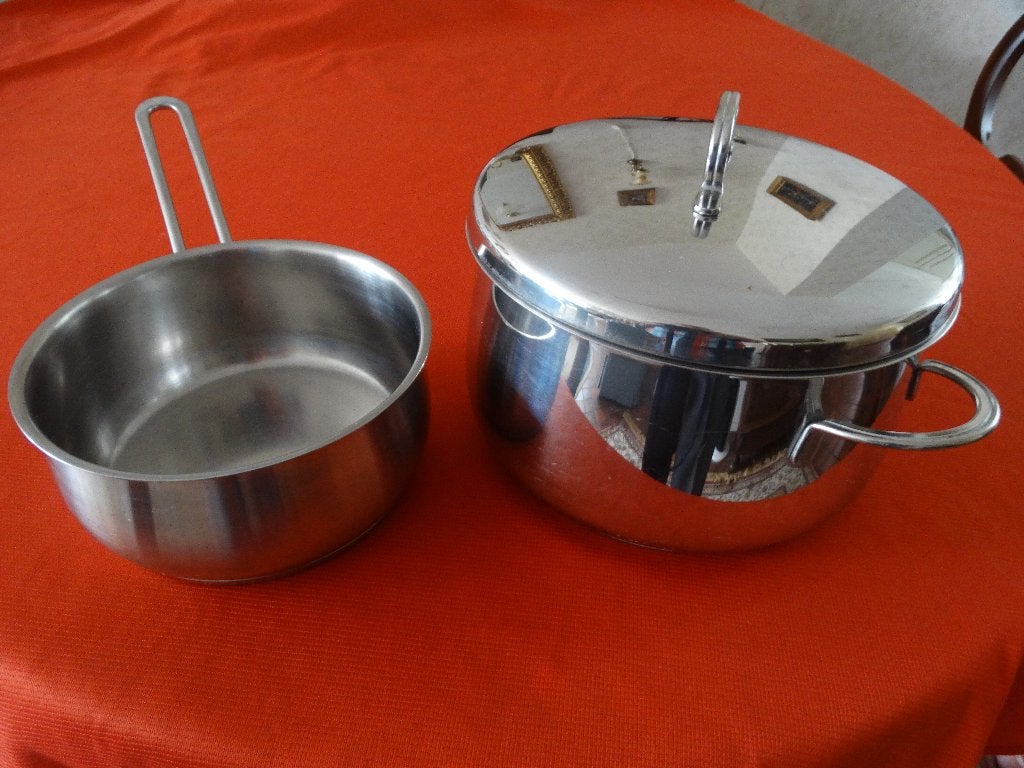 Fissler kookpan en steelpan 20 en 16 cm, Gebruikt, Pannenset, Ophalen of Verzenden, Fissler