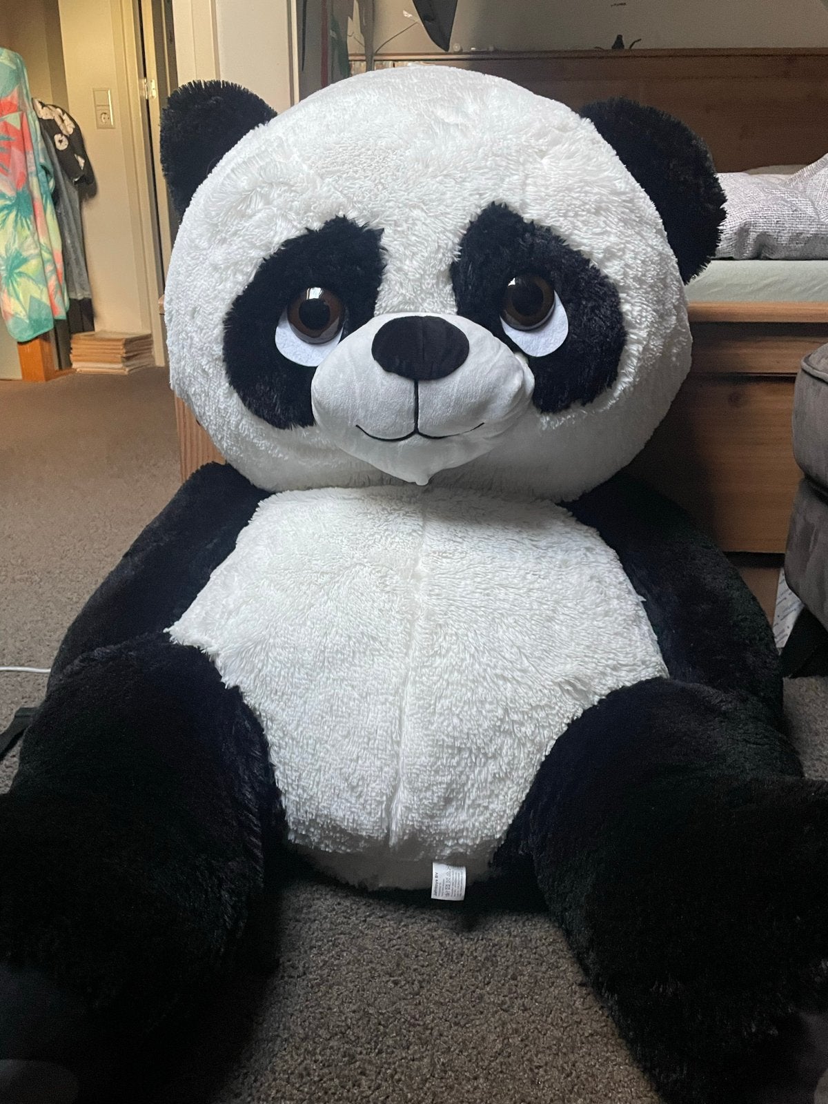 Grote Panda Knuffel - Zacht en Knuffelbaar, Beer, Zwart, Ophalen of Verzenden, Zo goed als nieuw