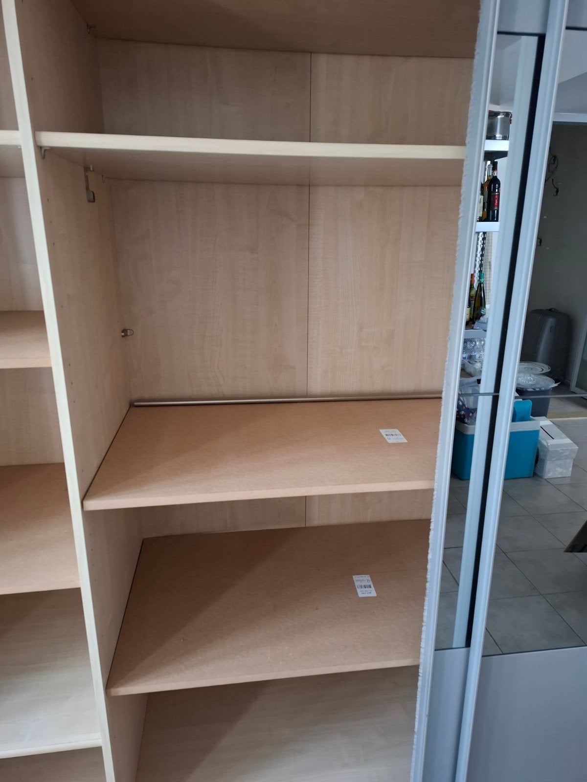 Antracietgrijze schuifdeurkast met spiegelpanelen, Ophalen, Met deur(en), Gebruikt, 200 cm of meer