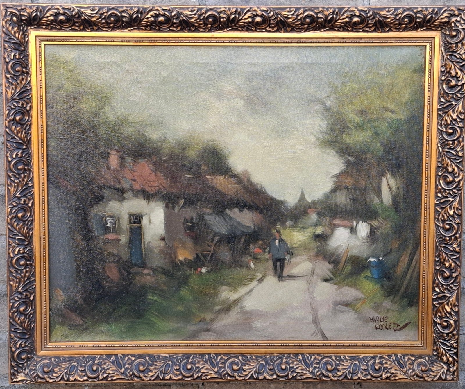 Harrie Koolen(1920-1925). Den Bosch.  * Zie tekst., Ophalen, Doek, Impressionistisch, Bijzondere lijst