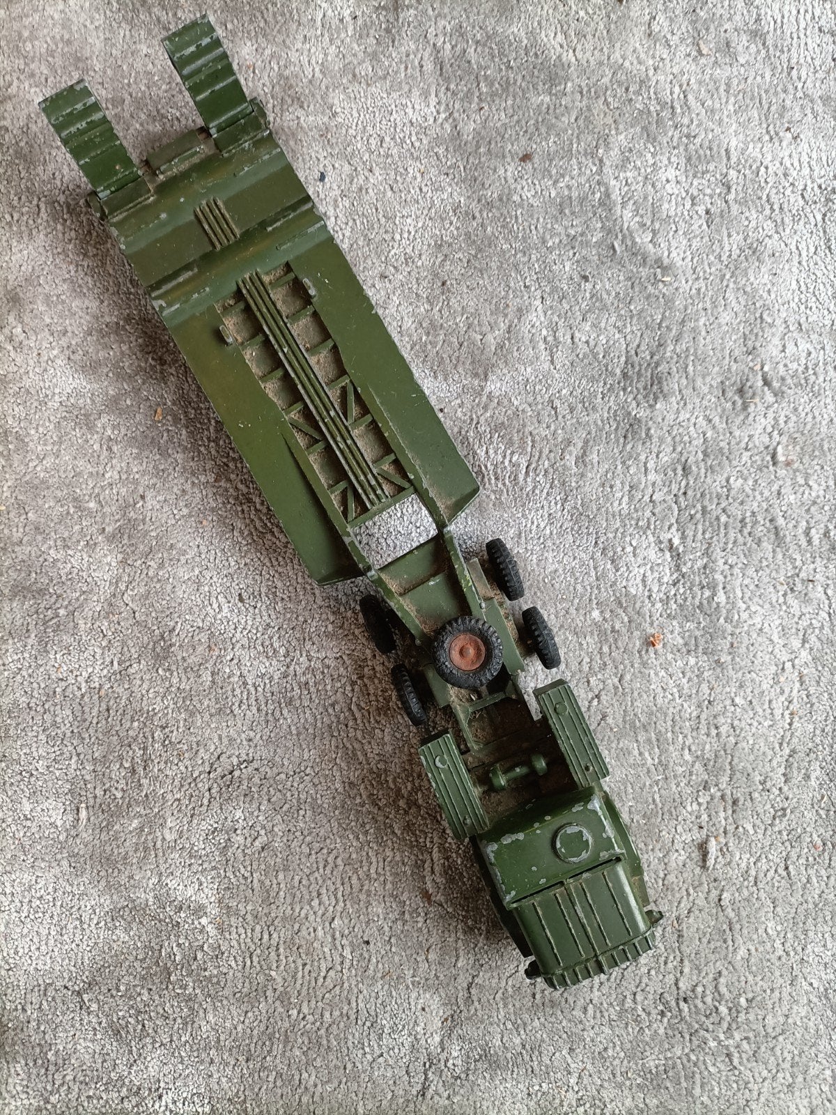 Dinky Supertoys Tank Transporter met kleine opdraaibare tank, Ophalen of Verzenden, Gebruikt