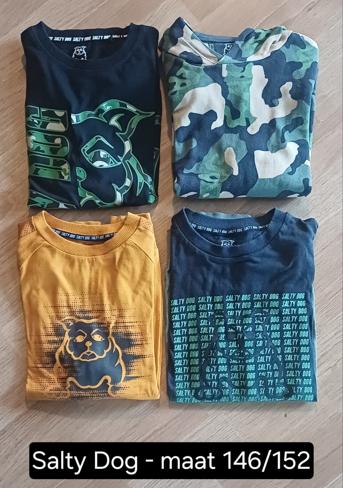 set: 3 longsleeves en 1 hoodie - SALTY DOG - maat 146/152, Ophalen of Verzenden, Zo goed als nieuw, Shirt of Longsleeve, Salty Dog