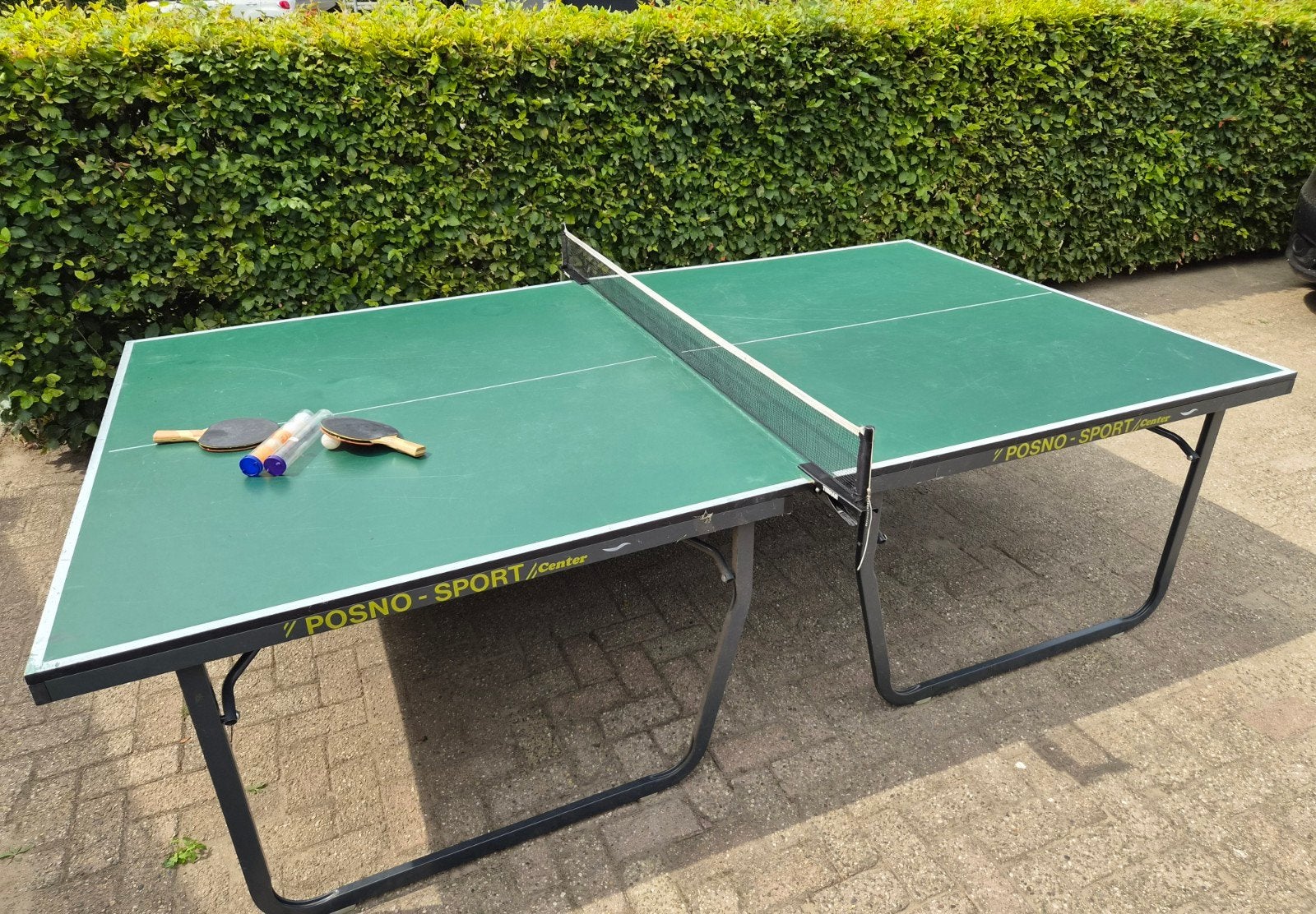 Tafeltennistafel Posno Sport Center - Inklapbaar, Sport en Fitness, Tafeltennis, Ophalen, Gebruikt, Tafel Outdoor, Inklapbaar