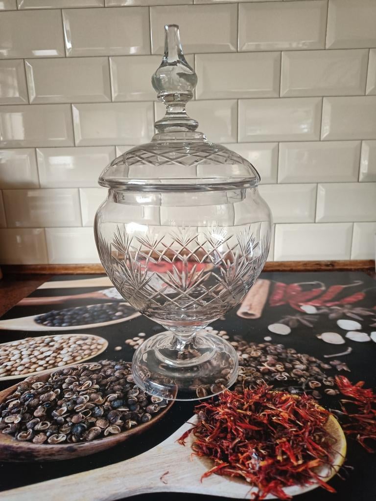 Bowl kristallenpot op voet, Ophalen, Zo goed als nieuw