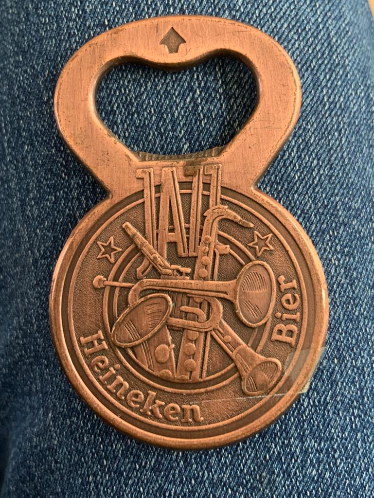 Jazz koperkleurige heineken bier opener, Ophalen of Verzenden, Zo goed als nieuw, Flesopener, Heineken