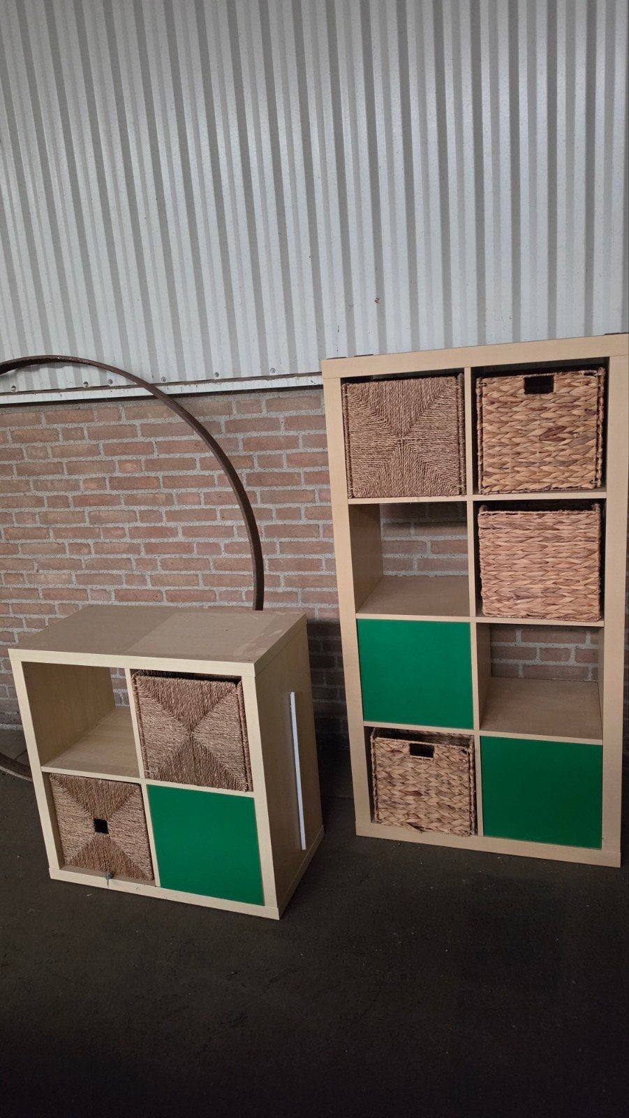 IKEA Kallax/Expedit kasten met manden en deurtjes, Ophalen, Gebruikt