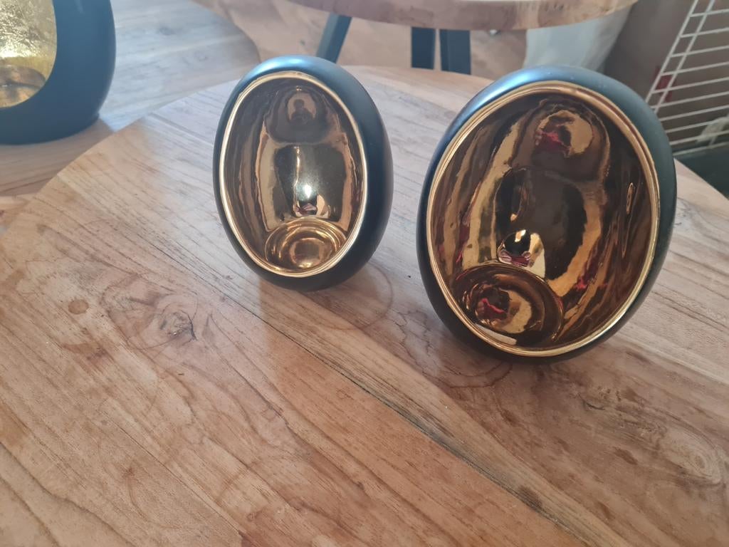Set van 2 en set van 2 windlichten kandelaars, Ophalen of Verzenden, Zo goed als nieuw, Meerkleurig, Glas