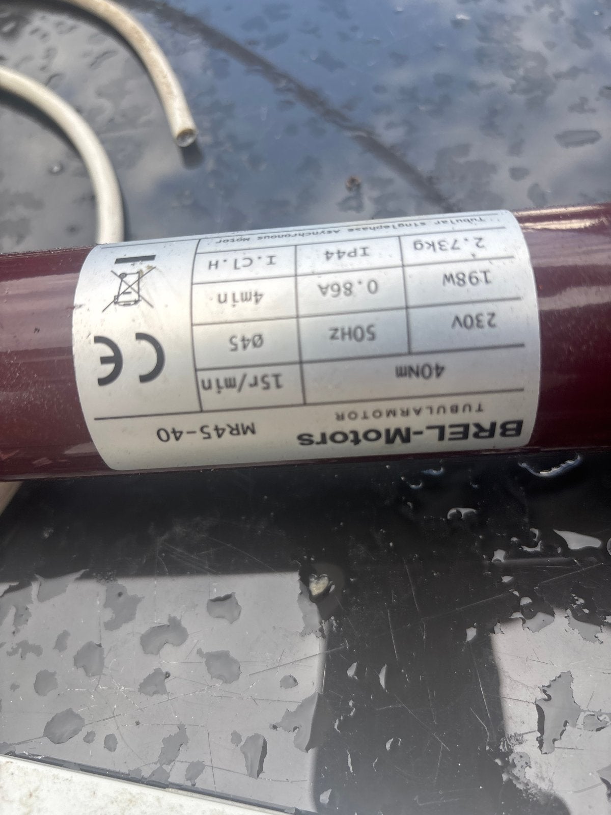BREL-Motors MR45-40 Buis Motor met Afstandsbediening, Doe-het-zelf en Verbouw, Rolluiken, Gebruikt, Overige kleuren, Ophalen of Verzenden
