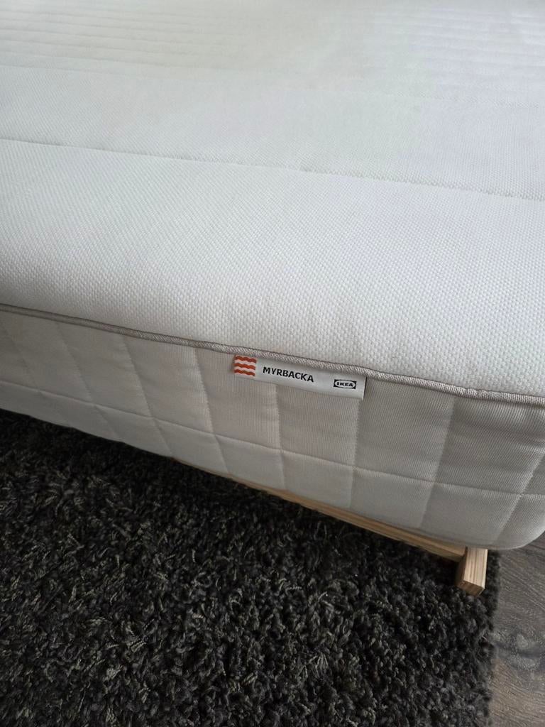 Ikea Myrbacka matras 160x200 cm met lattenbodems, Gebruikt, Tweepersoons, Ophalen of Verzenden, Matras