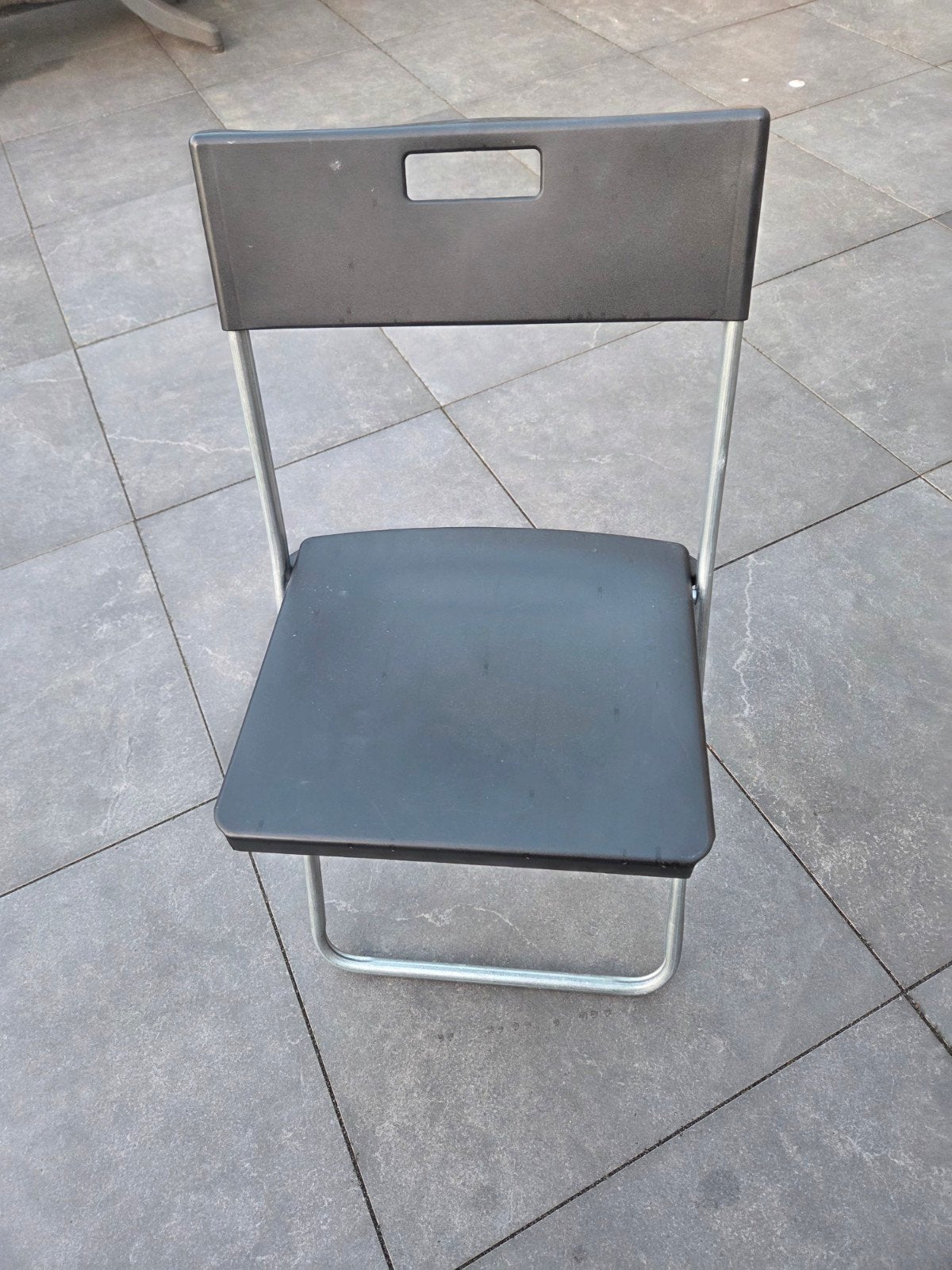 IKEA GUNDE Klapstoel - Zwart/Metaal, Huis en Inrichting, Ophalen, Gebruikt, Zwart, Modern, Functioneel