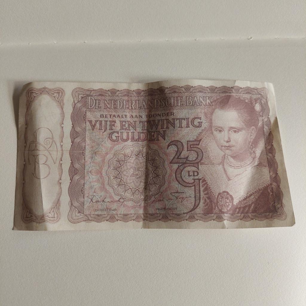 Historische Nederlandse bankbiljetten: 100 en 25 gulden, Ophalen of Verzenden, Koningin Wilhelmina