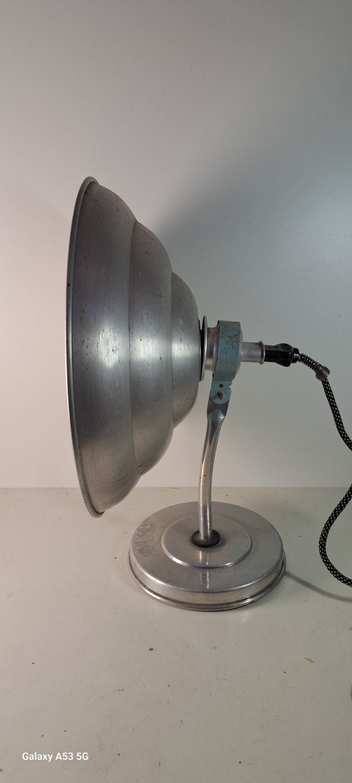 Vintage aluminium warmtestraler - project voor lamp, Ophalen of Verzenden