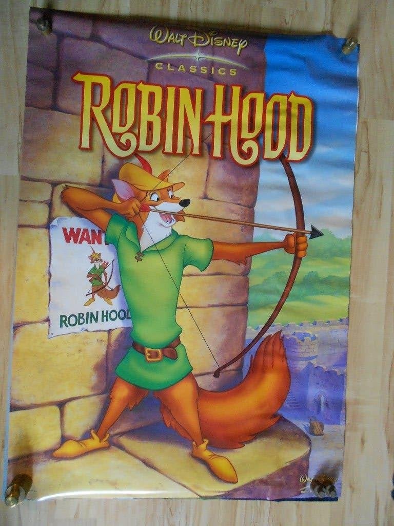 disney poster Robin Hood, Ophalen, Rechthoekig Staand, Zo goed als nieuw, A1 t/m A3