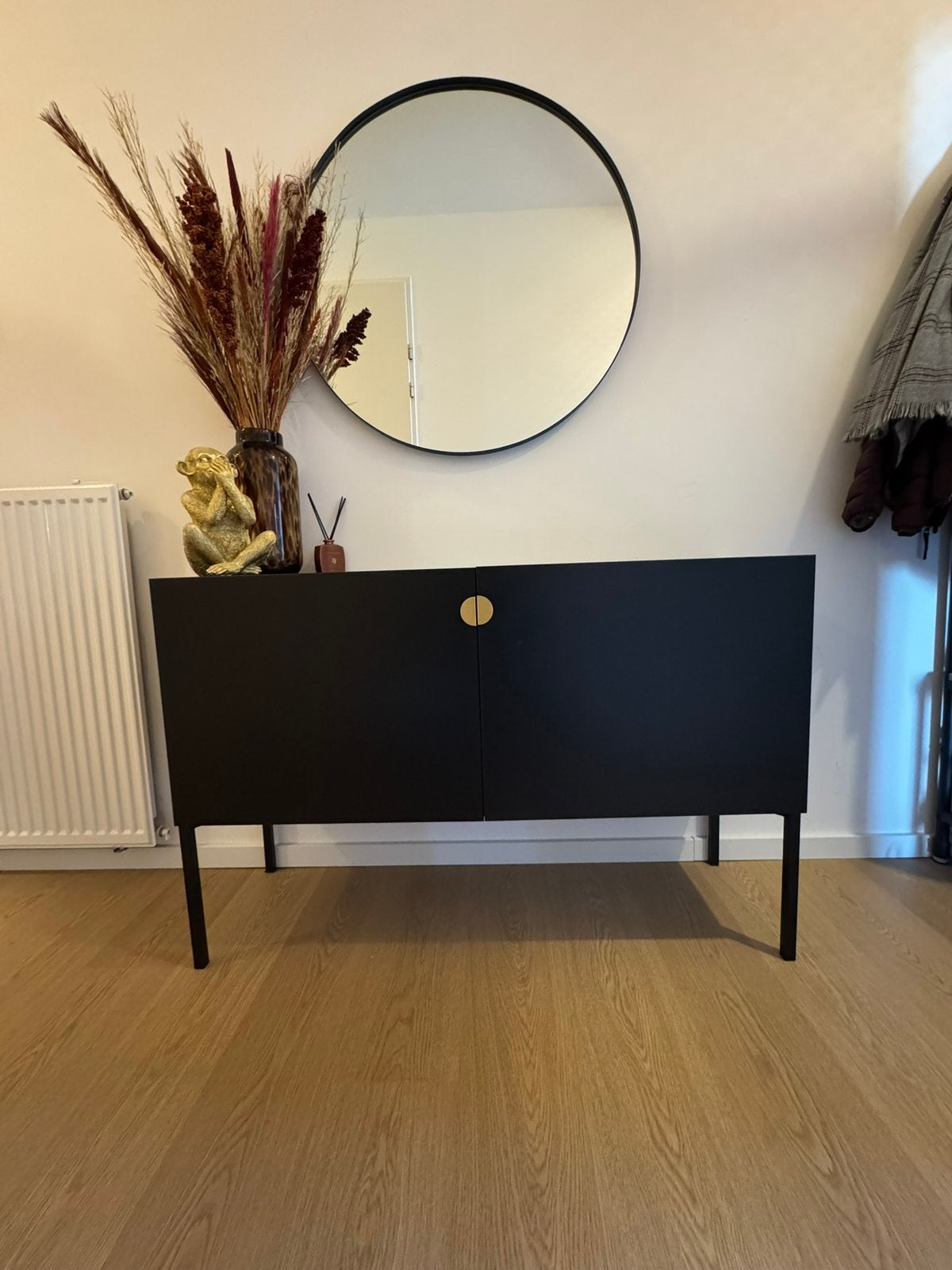 Ronde zwarte spiegel 80cm (merk lifestyle home collection), Ophalen, Zo goed als nieuw, Rond, Minder dan 100 cm
