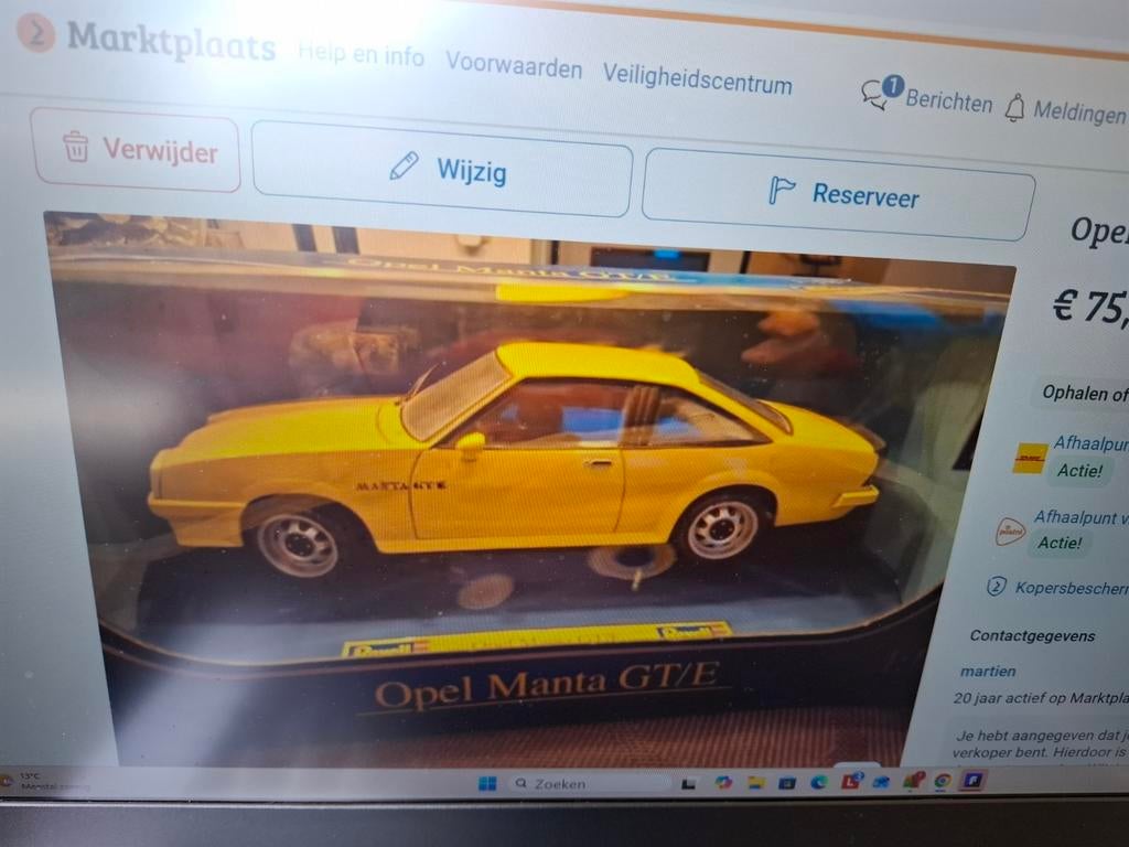 Opel manta GTE revell, Hobby en Vrije tijd, Modelauto's | 1:18, Ophalen of Verzenden, Nieuw, Revell