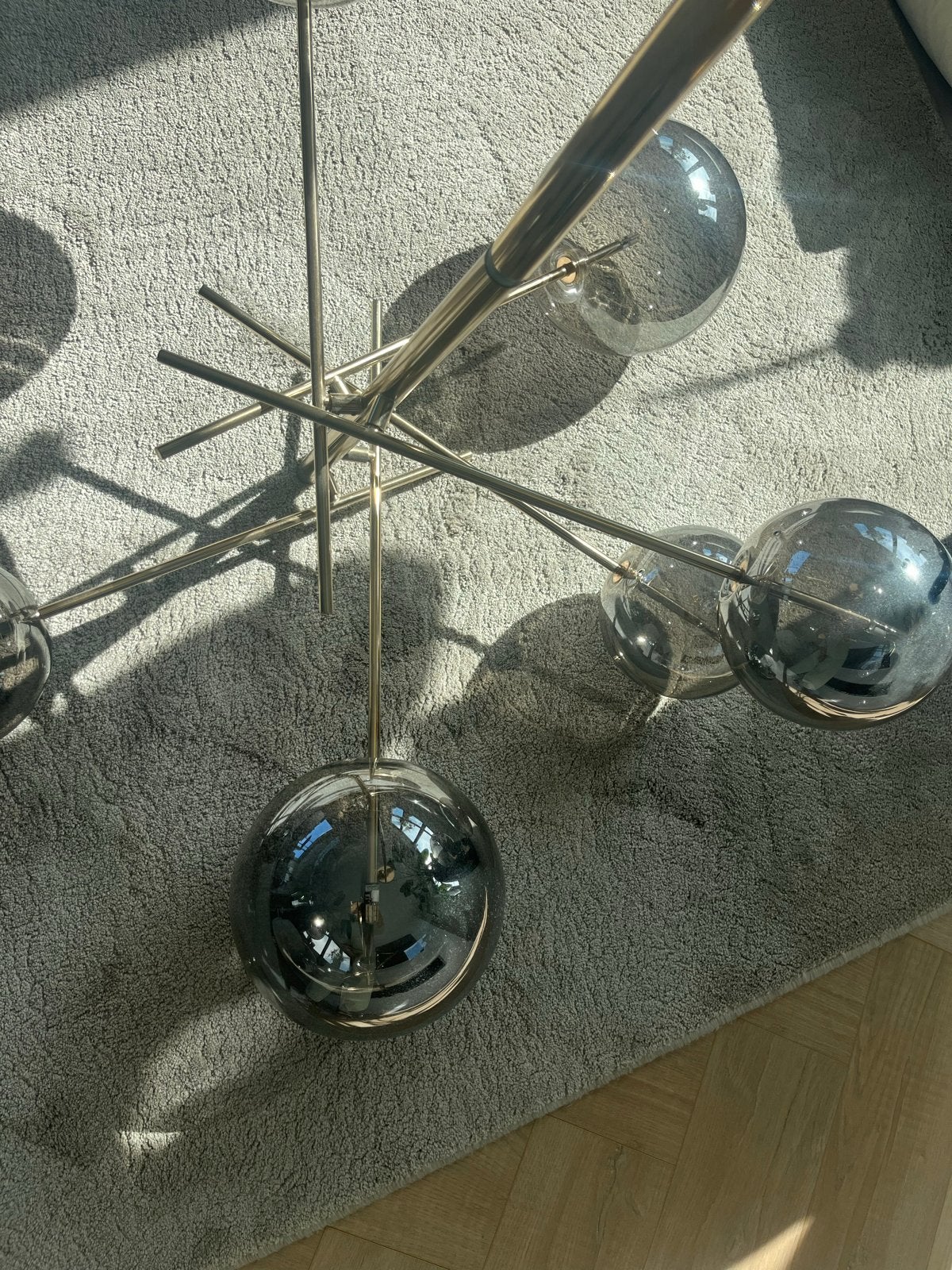 Kosilamp Plafondlamp Bollen Messing Smoke Glas G4 LED, Ophalen, Modern, LED, Nieuw