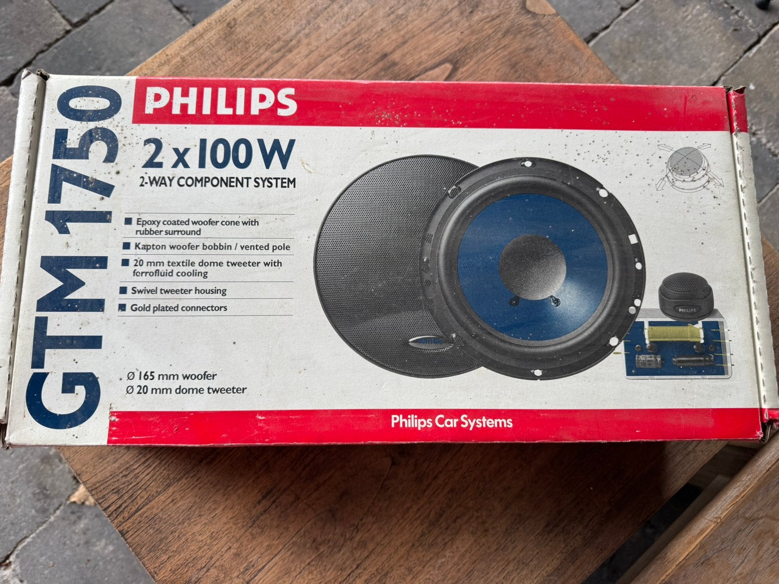 Philips GTM 1750 2-way component speakerset – compleet, Ophalen, Gebruikt