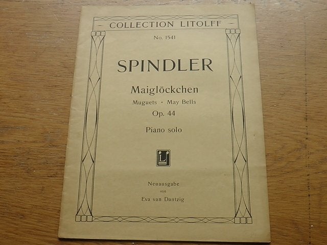 Spindler - maiglöckchen -op 44 - piano solo, Gebruikt, Klassiek, Ophalen of Verzenden, Artiest of Componist