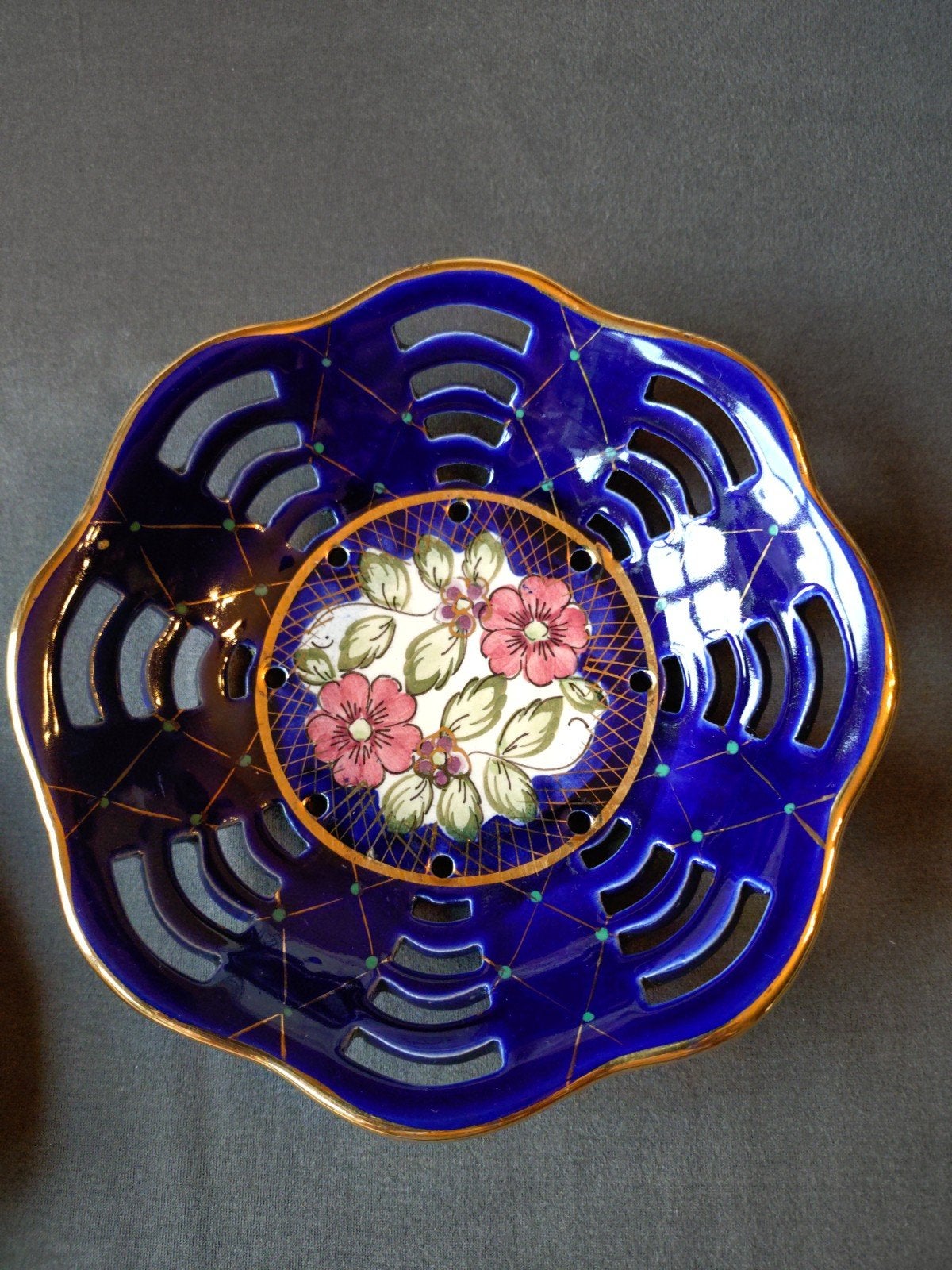Flora Gouda Holland Kobaltblauwe schaaltje, Antiek en Kunst, Ophalen of Verzenden