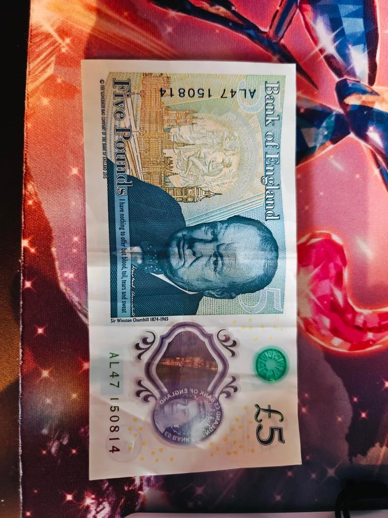 Engelse 5 Pond Biljet, Postzegels en Munten, Ophalen of Verzenden